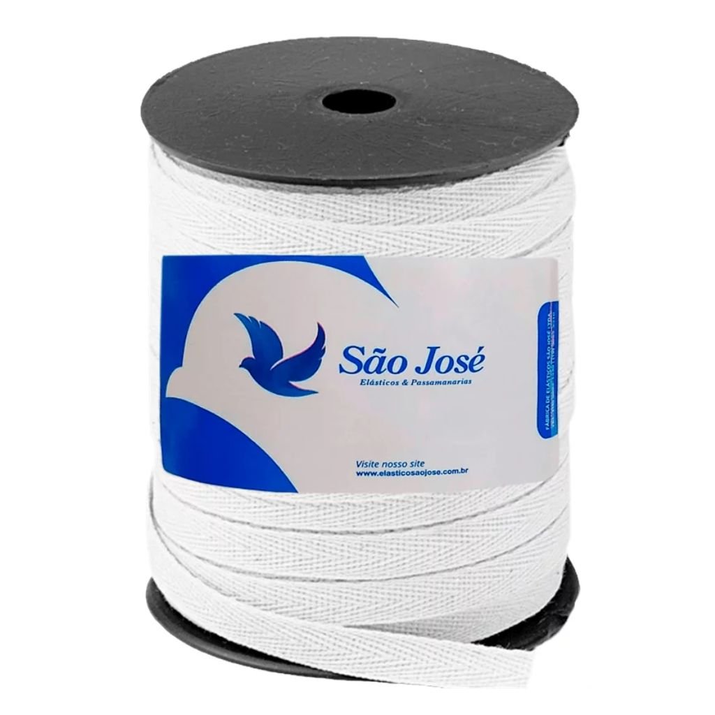 CADARÇO DE ALGODÃO SÃO JOSÉ 6MM ROLO C/50 M 3006 BRANCO
