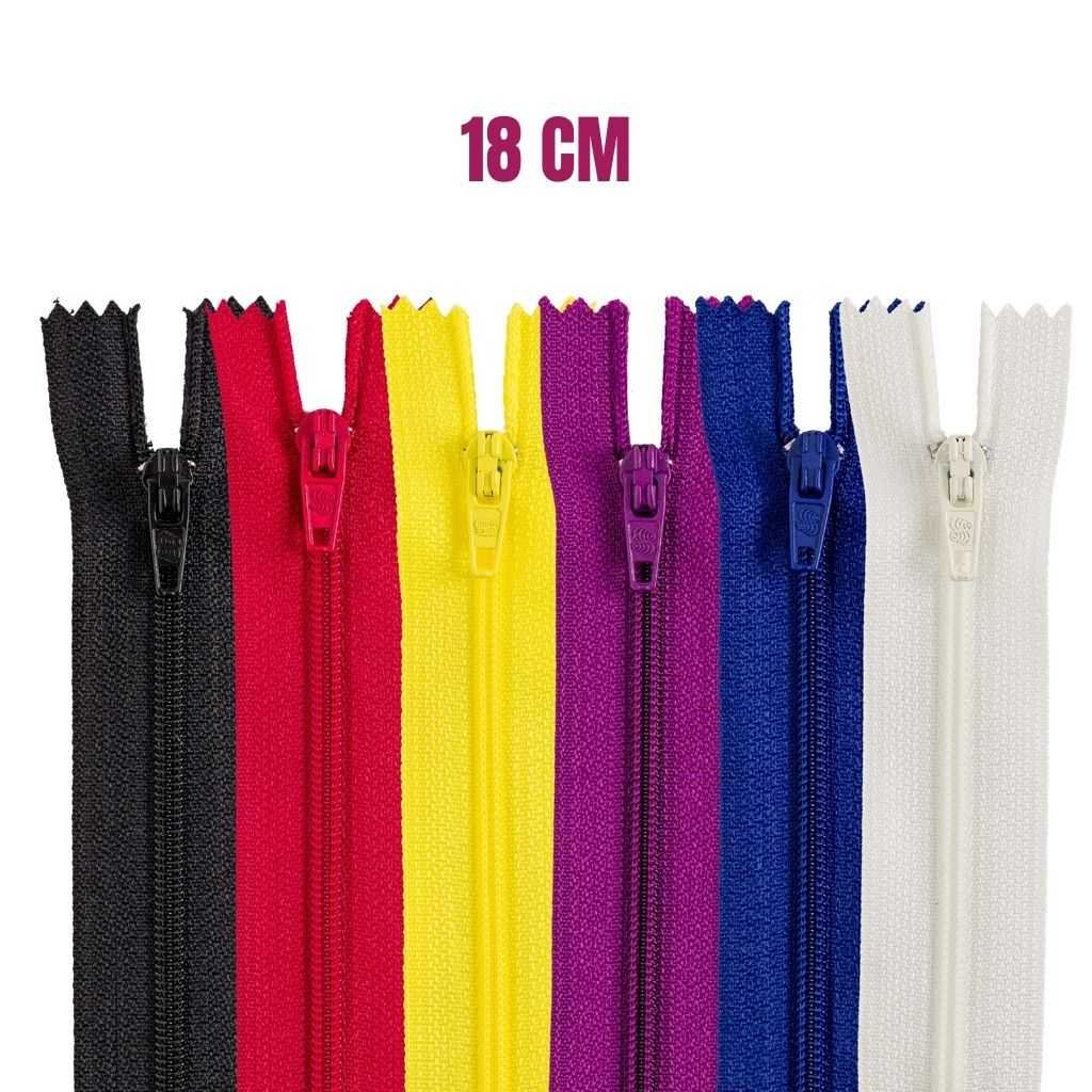 Zíper de Nylon Fixo Nº 3 18cm – Zíper para Costura, Confecção de